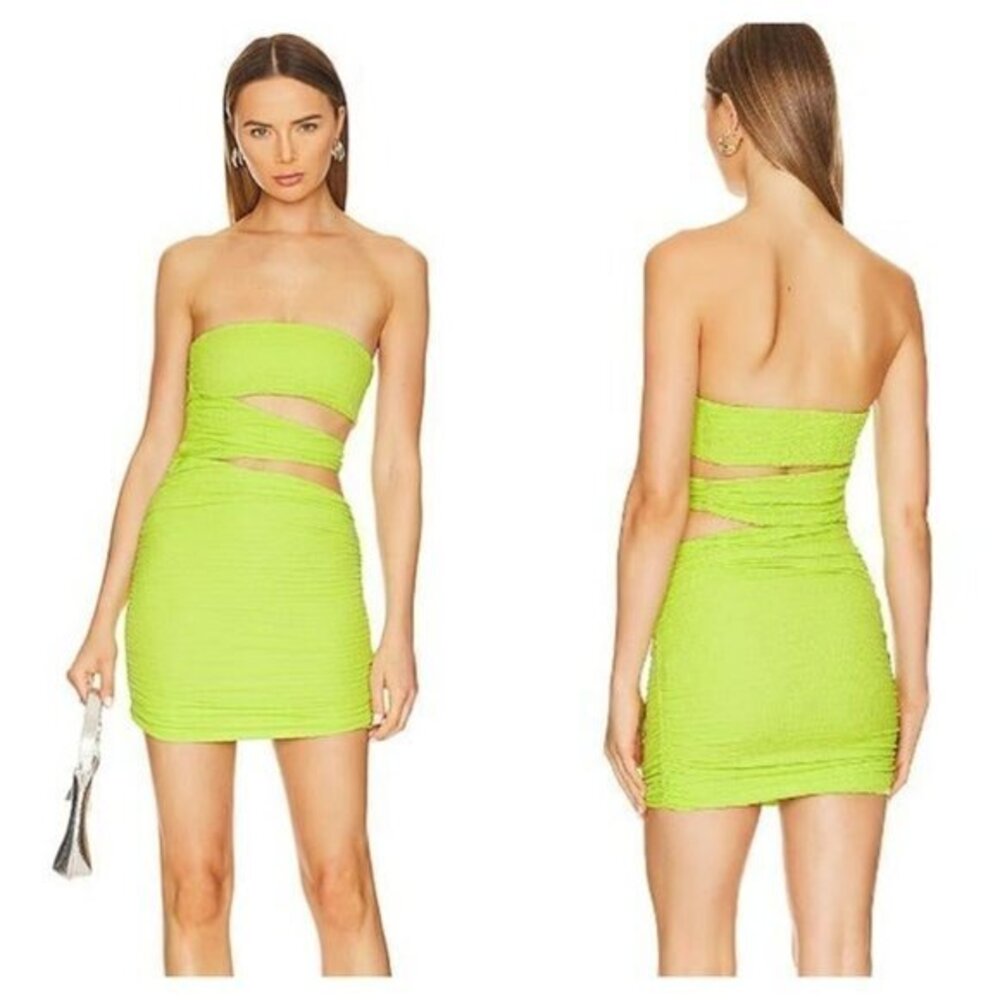 h:ours Alaric Mini Dress - Lime Green